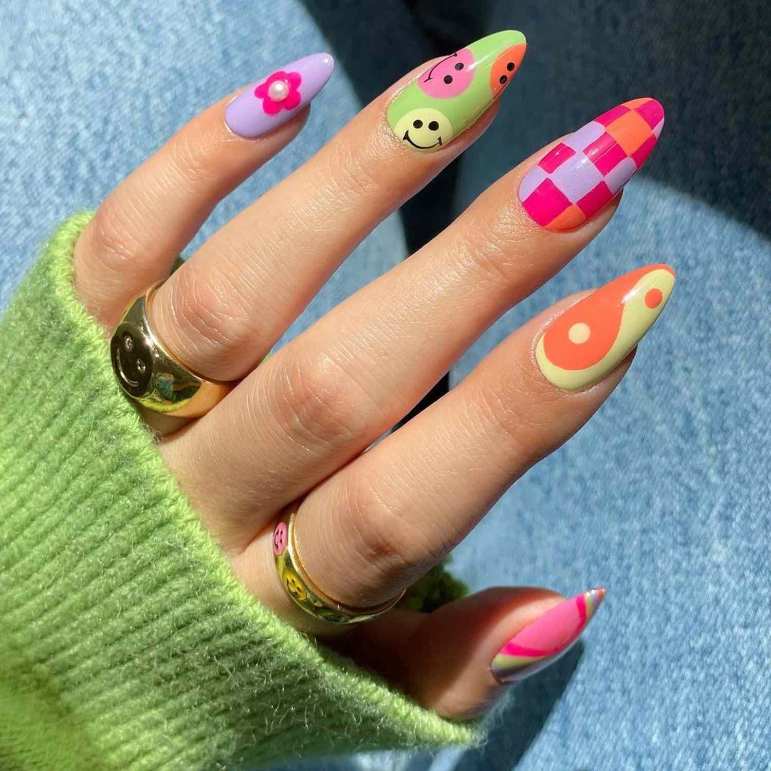 Break free from tradition with mismatched fun on your nails