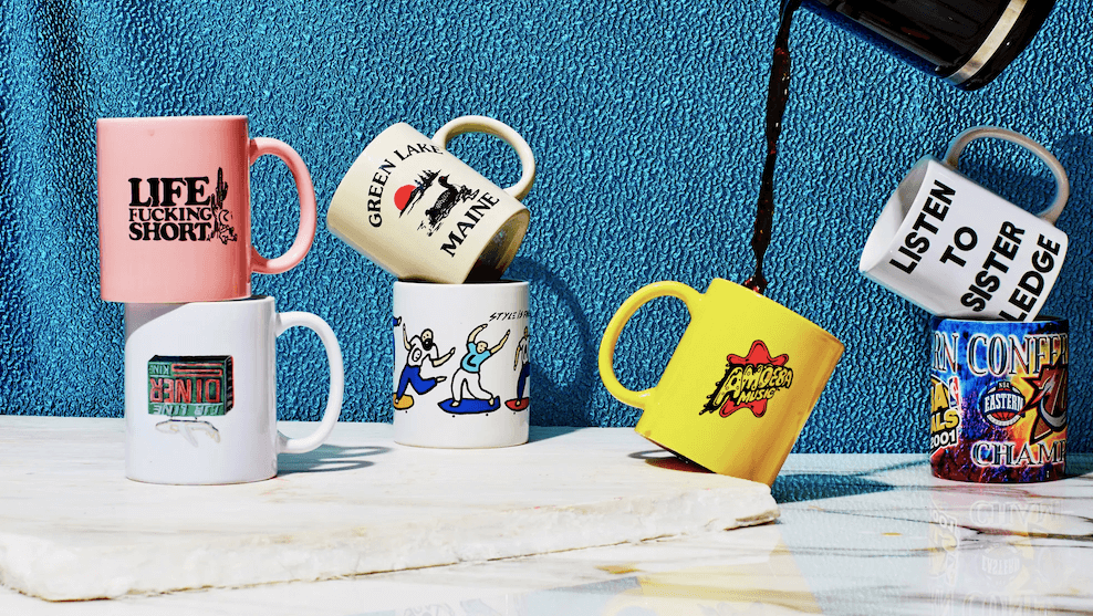 Create a mug that boasts a witty message or a comical caricature related to turning 40