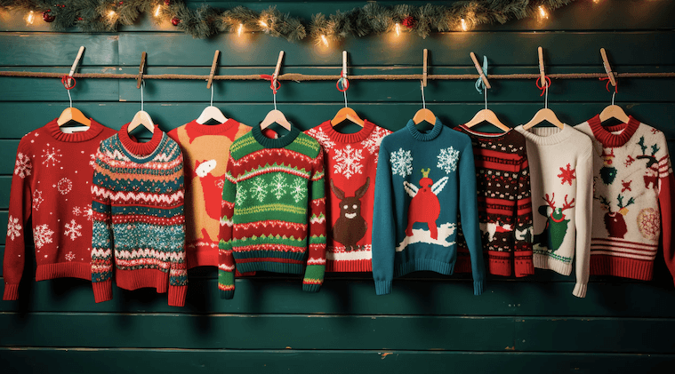 Designate a day for everyone to wear their most outrageous or creative Christmas sweaters