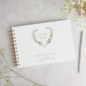 Floral-Inspired Wedding Guest Book Creativity 