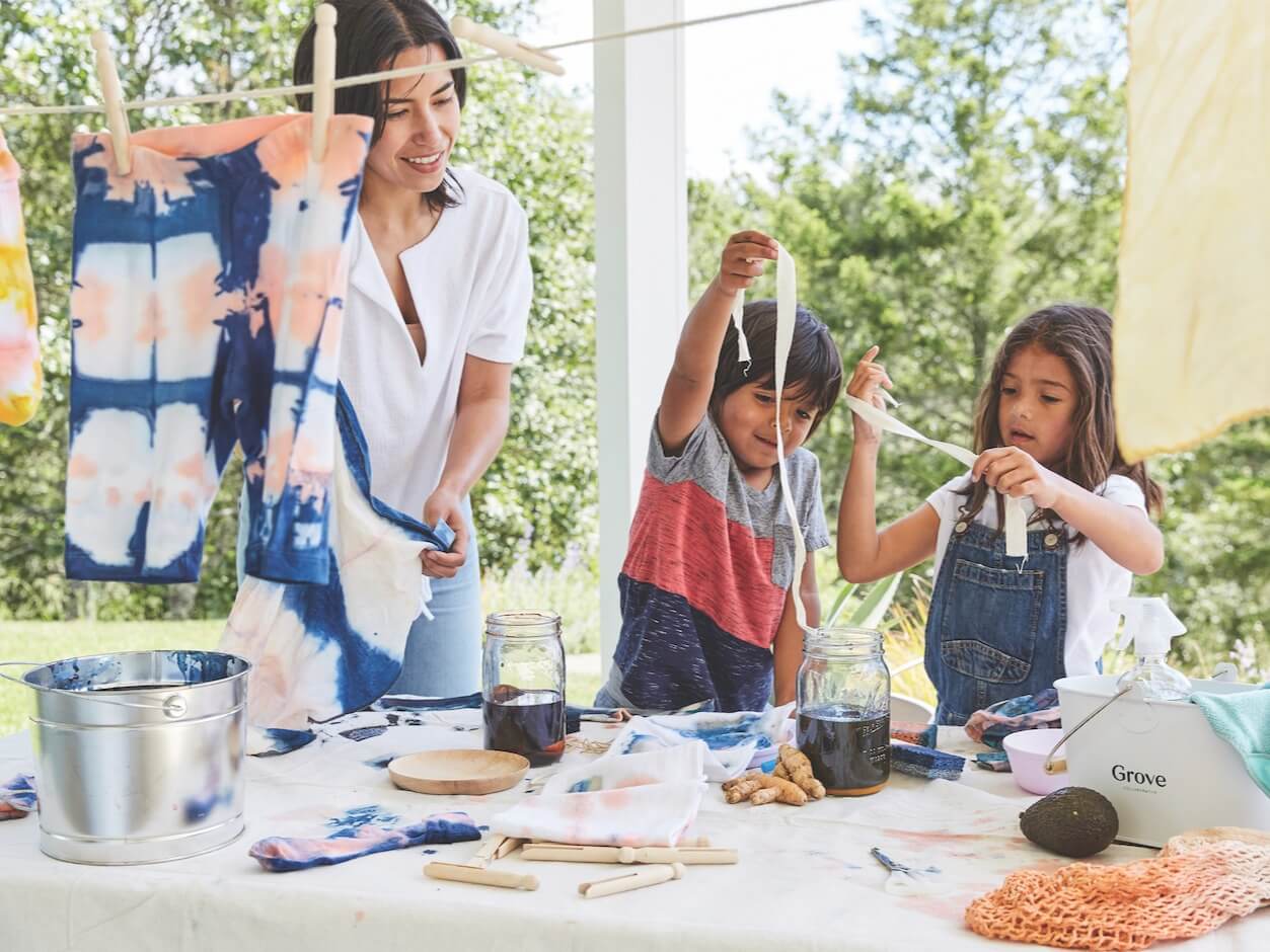 Create a vibrant and interactive station for guests to design their own tie-dye T-shirts