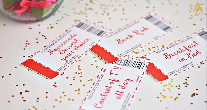 Create a set of humorous love coupons with playful and funny requests or favours