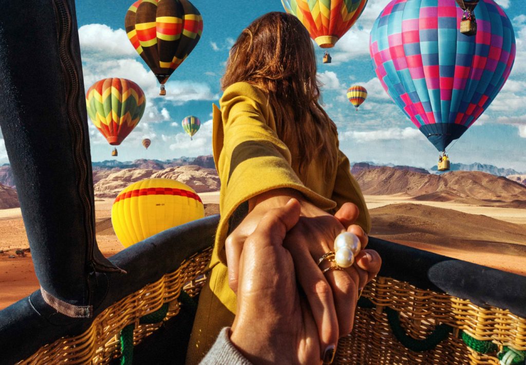 Elevate your romance with a hot air balloon ride